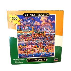 Dowdle Folk Art Jigsaw Puzzle - Coney Island - 500 pieces New